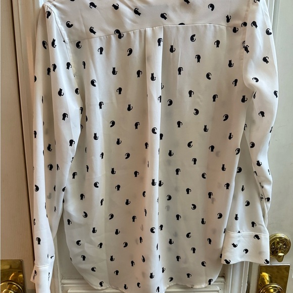 New Banana Republic Black Cat Blouse - Picture 6 of 8